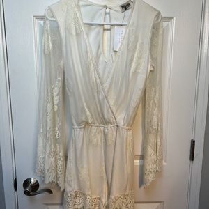 Mumu Designer Cream lace  romper